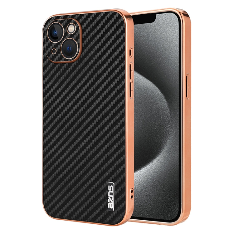 AZNS Electroplated Edge Carbon Fiber Texture Phone Case, Series 3