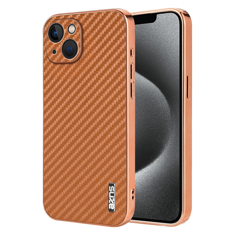 AZNS Electroplated Edge Carbon Fiber Texture Phone Case, Series 3