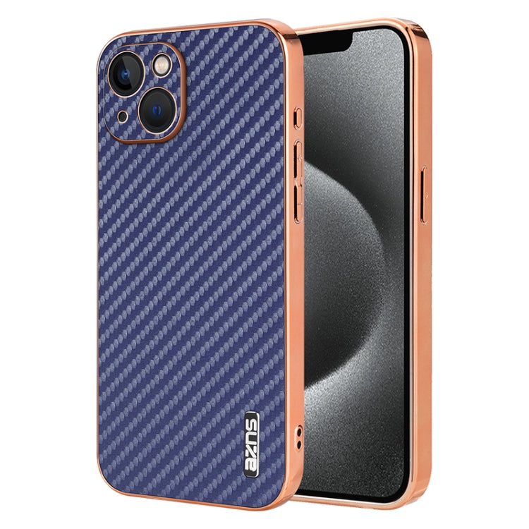 AZNS Electroplated Edge Carbon Fiber Texture Phone Case, Series 3