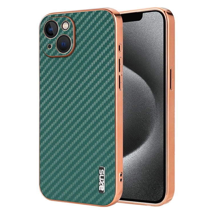 AZNS Electroplated Edge Carbon Fiber Texture Phone Case, Series 3