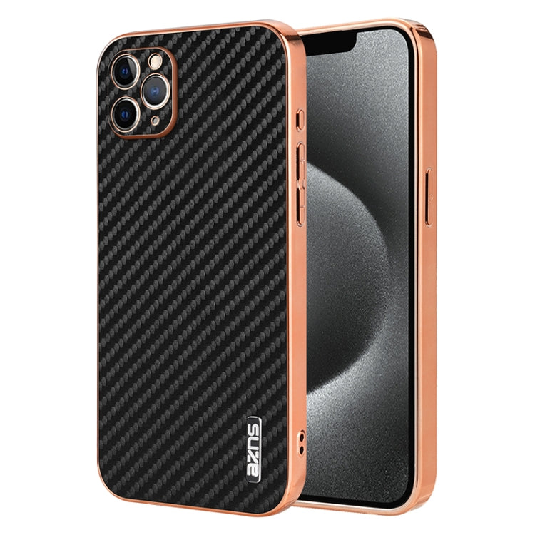 AZNS Electroplated Edge Carbon Fiber Texture Phone Case, Series 2