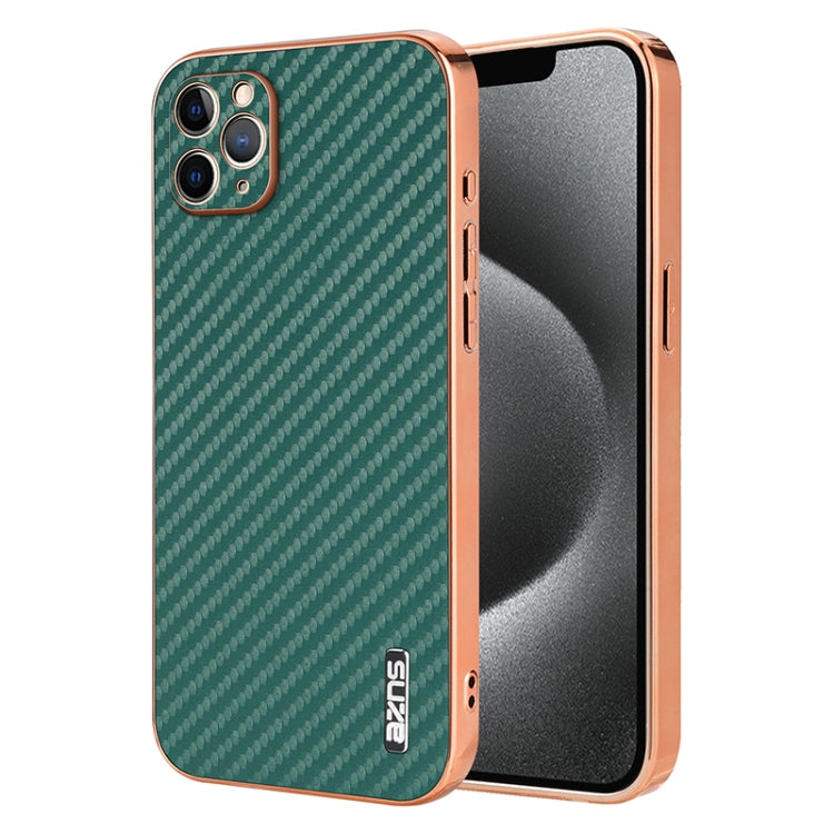 AZNS Electroplated Edge Carbon Fiber Texture Phone Case, Series 2