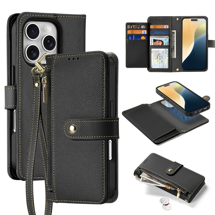 DUX DUCIS Lawa Series 2 in 1 Wallet Zipper Detachable MagSafe Phone Case with Lanyard