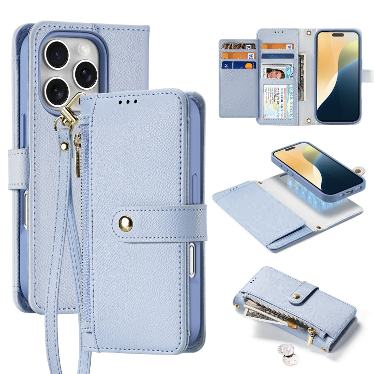 DUX DUCIS Lawa Series 2 in 1 Wallet Zipper Detachable MagSafe Phone Case with Lanyard