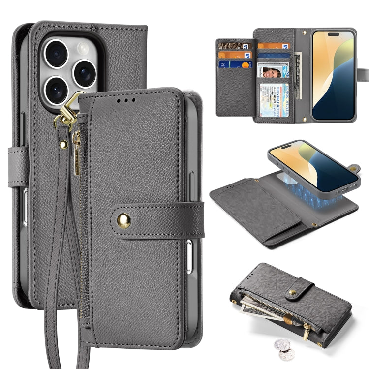 DUX DUCIS Lawa Series 2 in 1 Wallet Zipper Detachable MagSafe Phone Case with Lanyard