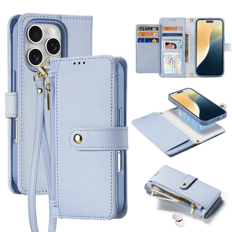 DUX DUCIS Lawa Series 2 in 1 Wallet Zipper Detachable MagSafe Phone Case with Lanyard