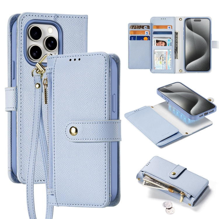 DUX DUCIS Lawa Series 2 in 1 Wallet Zipper Detachable MagSafe Phone Case with Lanyard