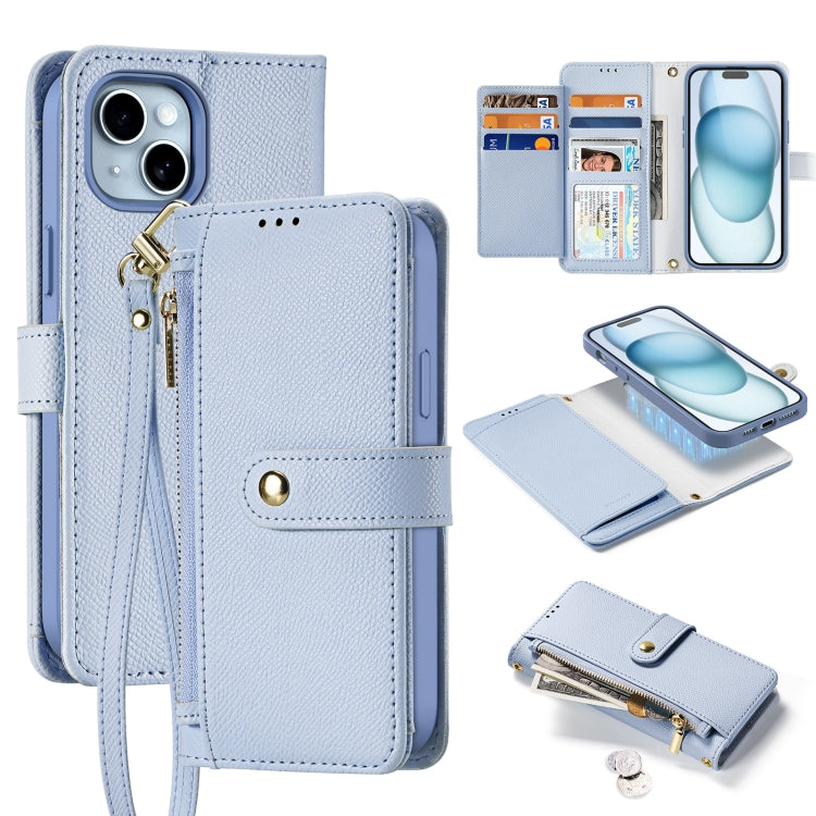 DUX DUCIS Lawa Series 2 in 1 Wallet Zipper Detachable MagSafe Phone Case with Lanyard