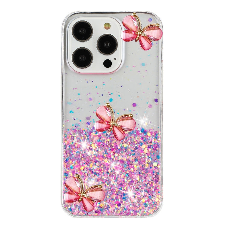 Luminous Starry Sky Glitter Butterfly TPU Phone Case, For iPhone 16 Pro Max, For iPhone 14, For iPhone 14 Pro Max, For iPhone 13 Pro Max, For iPhone 12 Pro Max, For iPhone X / XS, For iPhone XS Max