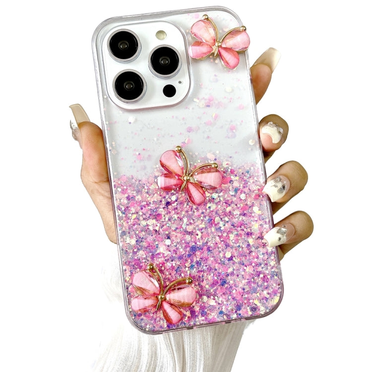 Luminous Starry Sky Glitter Butterfly TPU Phone Case, For iPhone 16 Pro Max, For iPhone 14, For iPhone 14 Pro Max, For iPhone 13 Pro Max, For iPhone 12 Pro Max, For iPhone X / XS, For iPhone XS Max