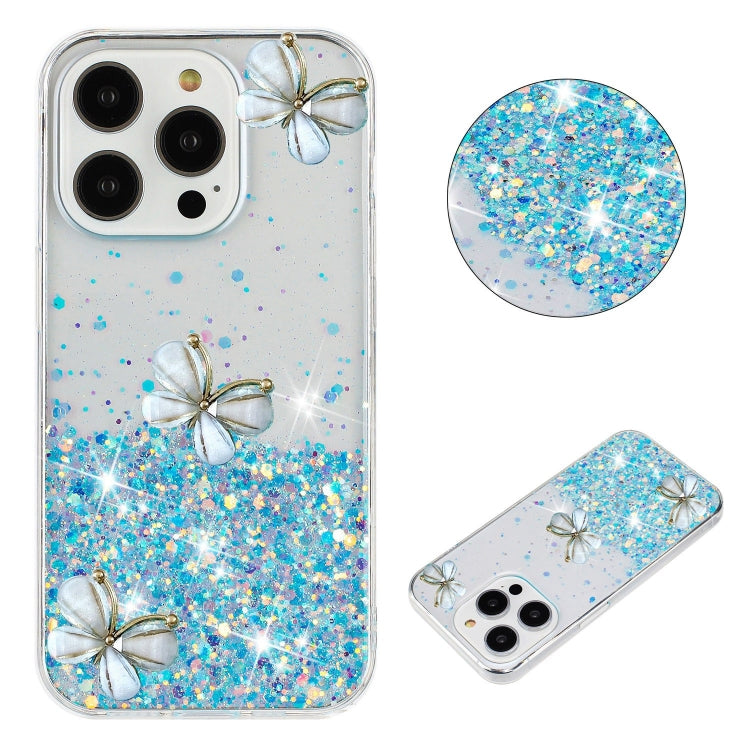 Luminous Starry Sky Glitter Butterfly TPU Phone Case, For iPhone 16 Pro, For iPhone 14 Plus, For iPhone 13