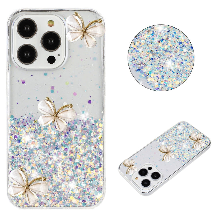 Luminous Starry Sky Glitter Butterfly TPU Phone Case, For iPhone 16 Pro, For iPhone 14 Plus, For iPhone 13