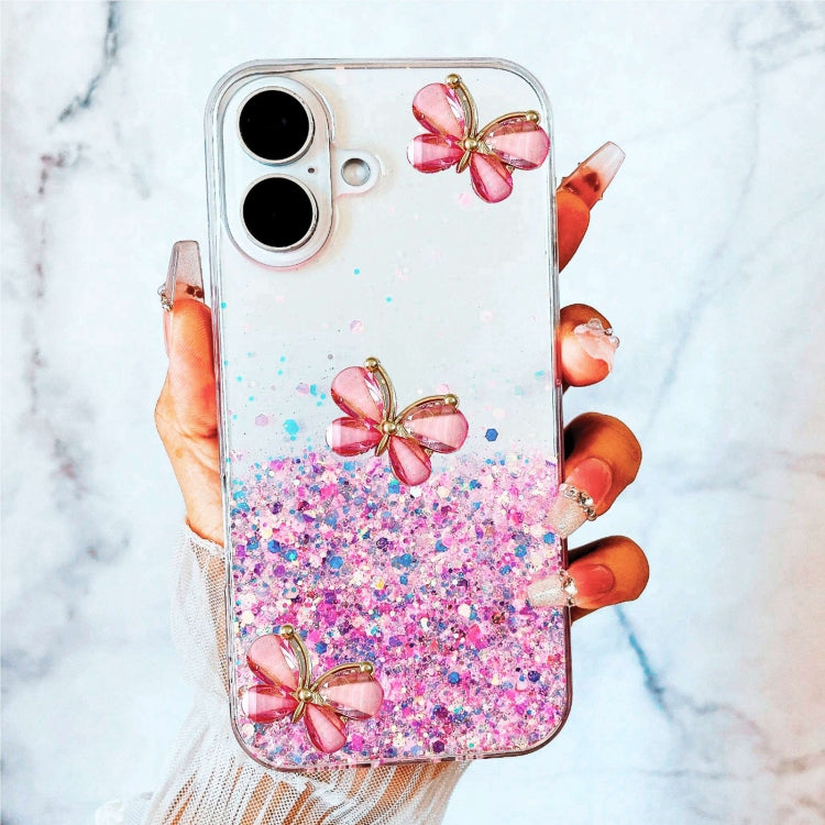 Luminous Starry Sky Glitter Butterfly TPU Phone Case, For iPhone 16 Plus, For iPhone 15 Pro Max, For iPhone 7 / 8 / SE 2022, For iPhone 13 Pro, For iPhone 11 Pro Max, For iPhone 11, For iPhone XR