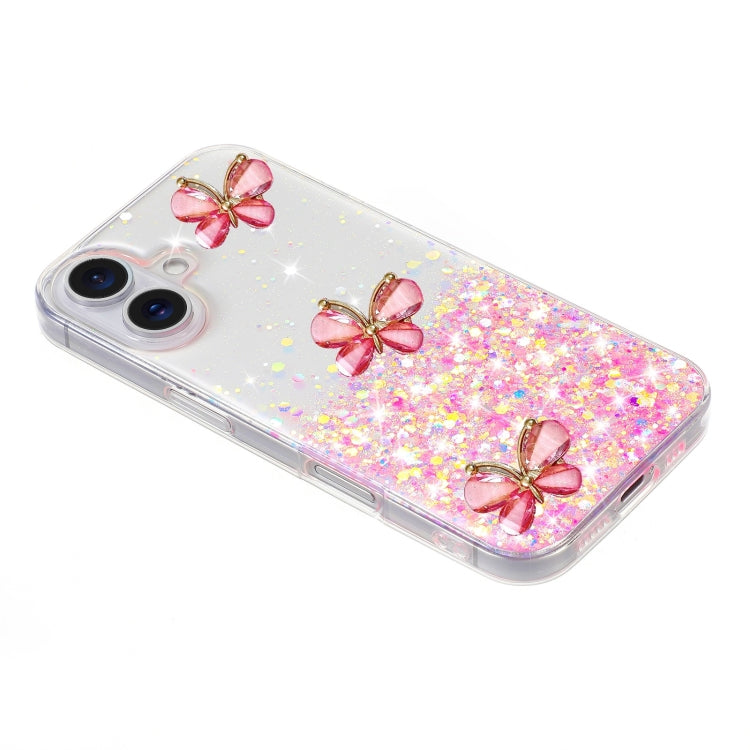 Luminous Starry Sky Glitter Butterfly TPU Phone Case, For iPhone 16 Plus, For iPhone 15 Pro Max, For iPhone 7 / 8 / SE 2022, For iPhone 13 Pro, For iPhone 11 Pro Max, For iPhone 11, For iPhone XR