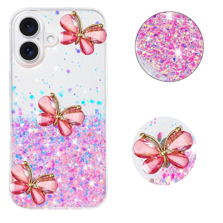 Luminous Starry Sky Glitter Butterfly TPU Phone Case, For iPhone 16 Plus, For iPhone 15 Pro Max, For iPhone 7 / 8 / SE 2022, For iPhone 13 Pro, For iPhone 11 Pro Max, For iPhone 11, For iPhone XR