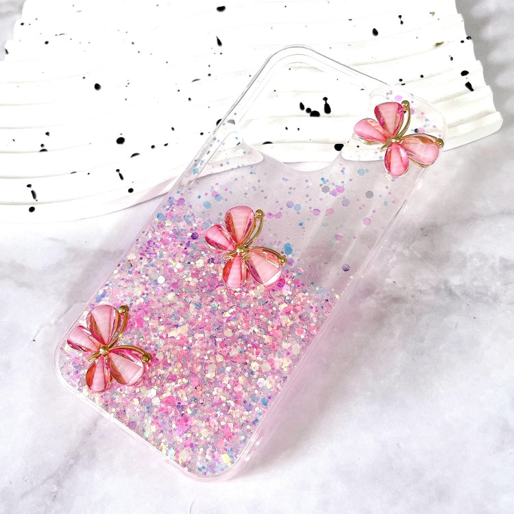 Luminous Starry Sky Glitter Butterfly TPU Phone Case, For iPhone 16 Plus, For iPhone 15 Pro Max, For iPhone 7 / 8 / SE 2022, For iPhone 13 Pro, For iPhone 11 Pro Max, For iPhone 11, For iPhone XR