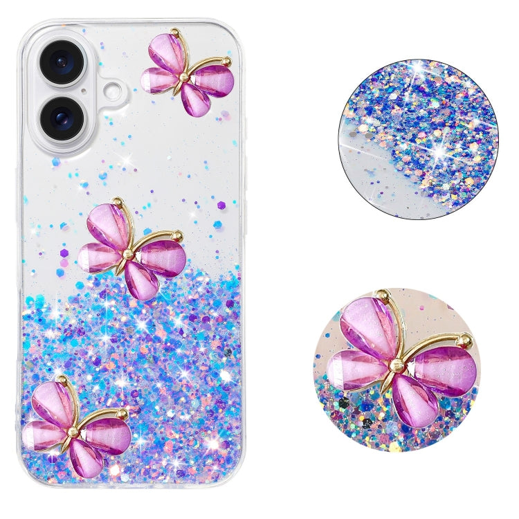 Luminous Starry Sky Glitter Butterfly TPU Phone Case, For iPhone 16 Plus, For iPhone 15 Pro Max, For iPhone 7 / 8 / SE 2022, For iPhone 13 Pro, For iPhone 11 Pro Max, For iPhone 11, For iPhone XR