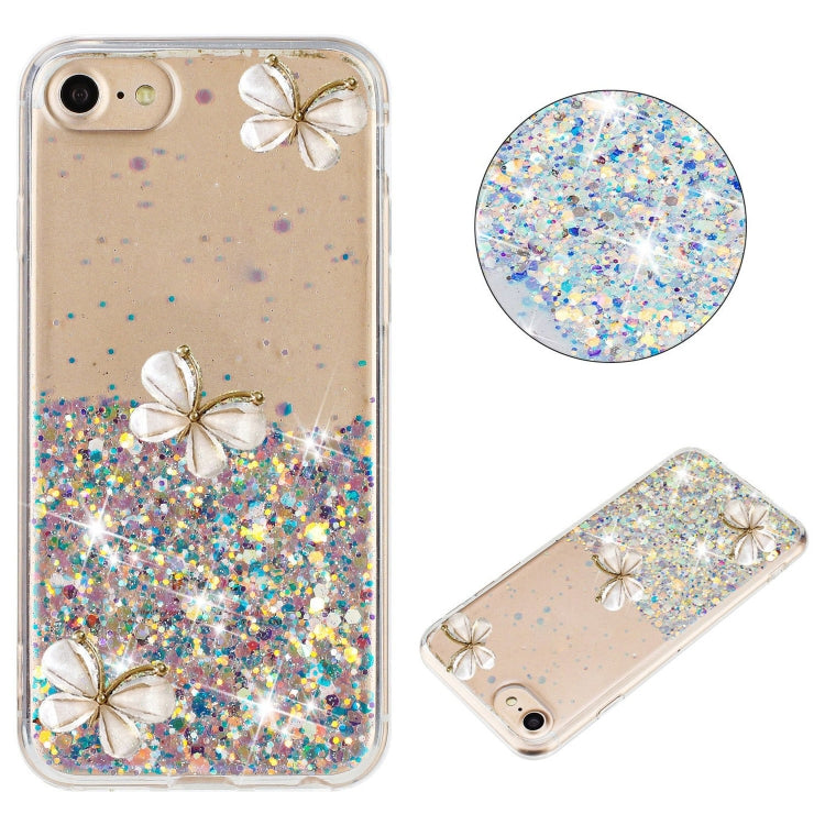 Luminous Starry Sky Glitter Butterfly TPU Phone Case, For iPhone 16 Plus, For iPhone 15 Pro Max, For iPhone 7 / 8 / SE 2022, For iPhone 13 Pro, For iPhone 11 Pro Max, For iPhone 11, For iPhone XR