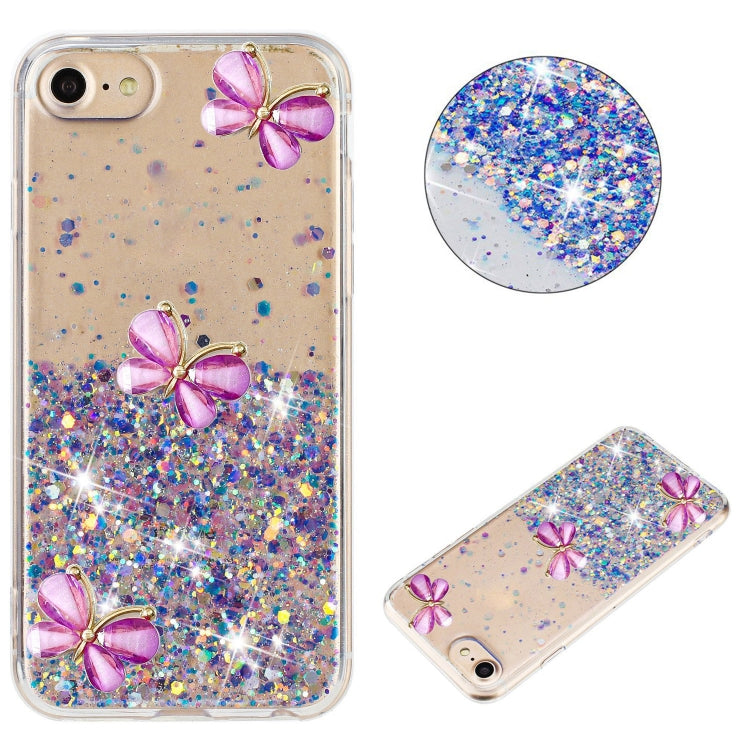 Luminous Starry Sky Glitter Butterfly TPU Phone Case, For iPhone 16 Plus, For iPhone 15 Pro Max, For iPhone 7 / 8 / SE 2022, For iPhone 13 Pro, For iPhone 11 Pro Max, For iPhone 11, For iPhone XR