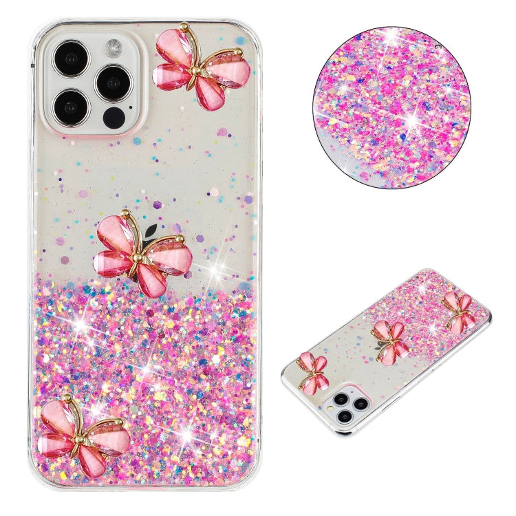 Luminous Starry Sky Glitter Butterfly TPU Phone Case, For iPhone 16, For iPhone 15 Pro, For iPhone 15 Plus, For iPhone 15, For iPhone 14 Pro, For iPhone 12 / 12 Pro, For iPhone 11 Pro