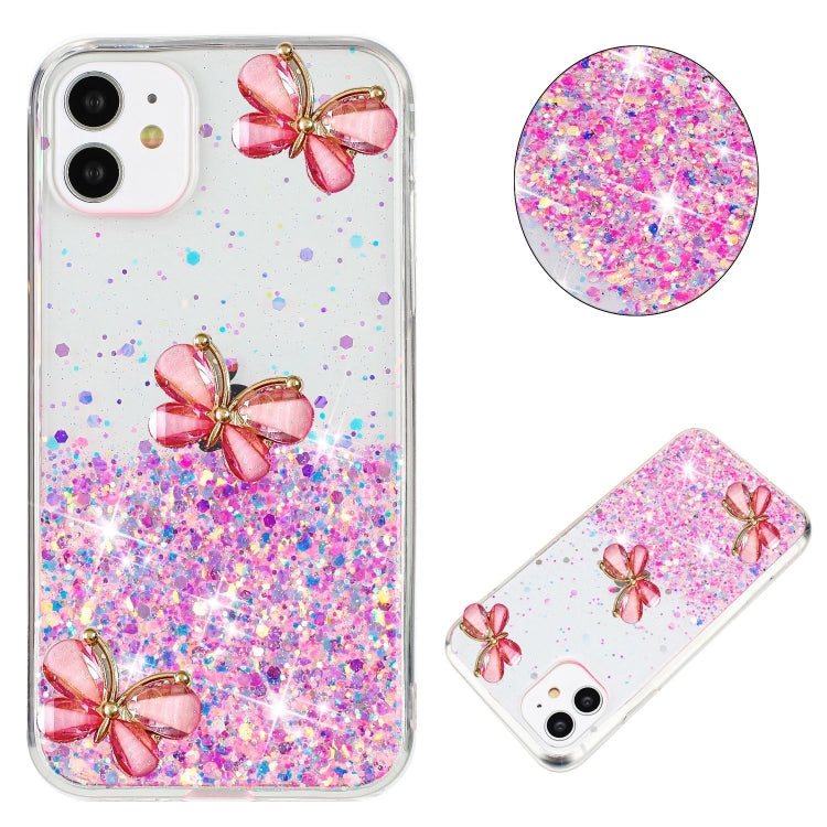 Luminous Starry Sky Glitter Butterfly TPU Phone Case, For iPhone 16 Plus, For iPhone 15 Pro Max, For iPhone 7 / 8 / SE 2022, For iPhone 13 Pro, For iPhone 11 Pro Max, For iPhone 11, For iPhone XR