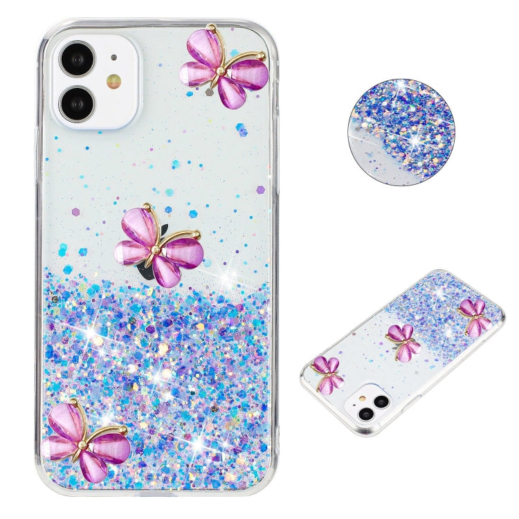 Luminous Starry Sky Glitter Butterfly TPU Phone Case, For iPhone 16 Plus, For iPhone 15 Pro Max, For iPhone 7 / 8 / SE 2022, For iPhone 13 Pro, For iPhone 11 Pro Max, For iPhone 11, For iPhone XR