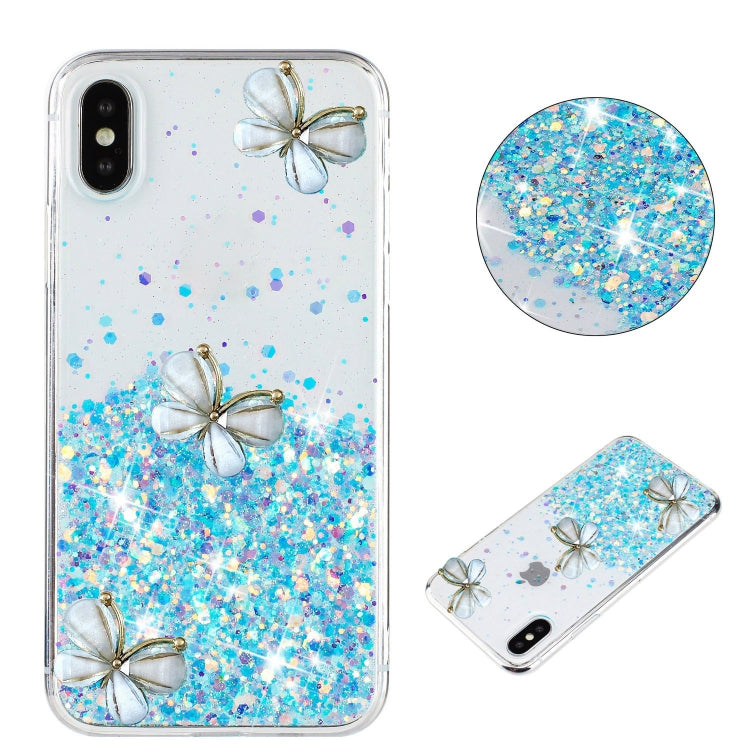 Luminous Starry Sky Glitter Butterfly TPU Phone Case, For iPhone 16 Pro Max, For iPhone 14, For iPhone 14 Pro Max, For iPhone 13 Pro Max, For iPhone 12 Pro Max, For iPhone X / XS, For iPhone XS Max