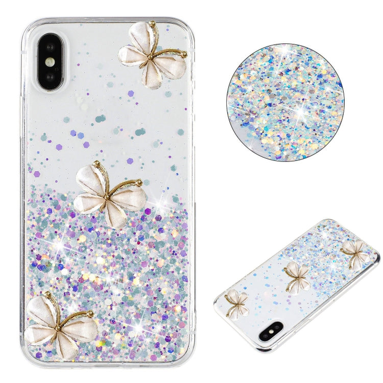 Luminous Starry Sky Glitter Butterfly TPU Phone Case, For iPhone 16 Pro Max, For iPhone 14, For iPhone 14 Pro Max, For iPhone 13 Pro Max, For iPhone 12 Pro Max, For iPhone X / XS, For iPhone XS Max