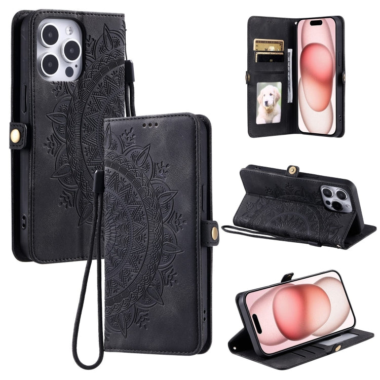 Skin Feel Totem Embossed Leather Phone Case, For iPhone 15 Pro, For iPhone 15 Plus, For iPhone 14, For iPhone 13 Pro Max, For iPhone 13, For iPhone 13 mini