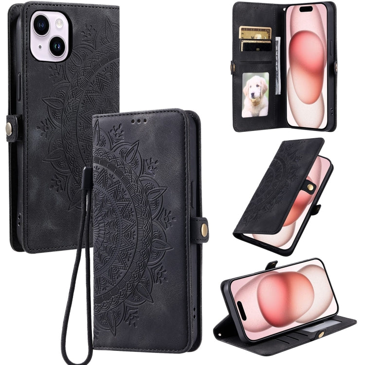 Skin Feel Totem Embossed Leather Phone Case, For iPhone 15 Pro, For iPhone 15 Plus, For iPhone 14, For iPhone 13 Pro Max, For iPhone 13, For iPhone 13 mini