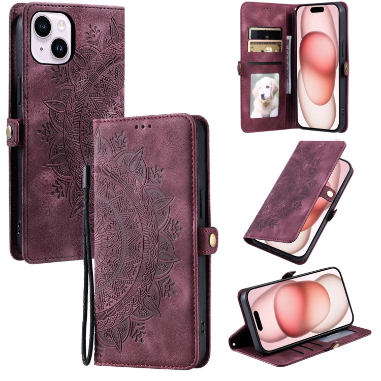 Skin Feel Totem Embossed Leather Phone Case, For iPhone 16 Plus, For iPhone 15, For iPhone 7 / 8 / SE 2022, For iPhone 13 Pro, For iPhone 12 Pro Max, For iPhone 11