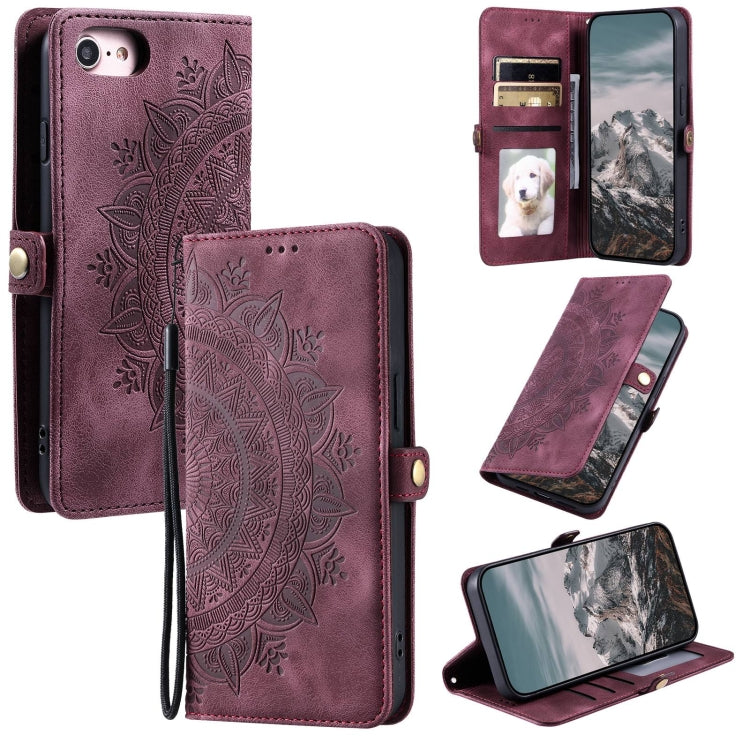 Skin Feel Totem Embossed Leather Phone Case, For iPhone 16 Plus, For iPhone 15, For iPhone 7 / 8 / SE 2022, For iPhone 13 Pro, For iPhone 12 Pro Max, For iPhone 11