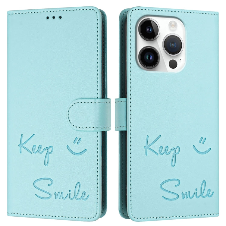 Smile Embossing RFID Leather Phone Case, Series 6