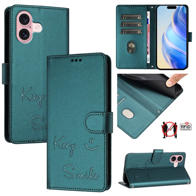 Smile Embossing RFID Leather Phone Case, Series 4