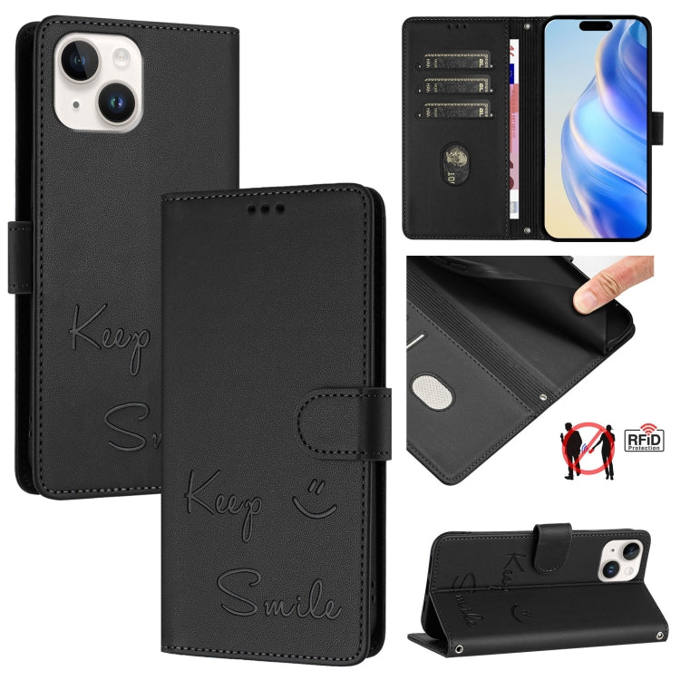 Smile Embossing RFID Leather Phone Case, Series 4