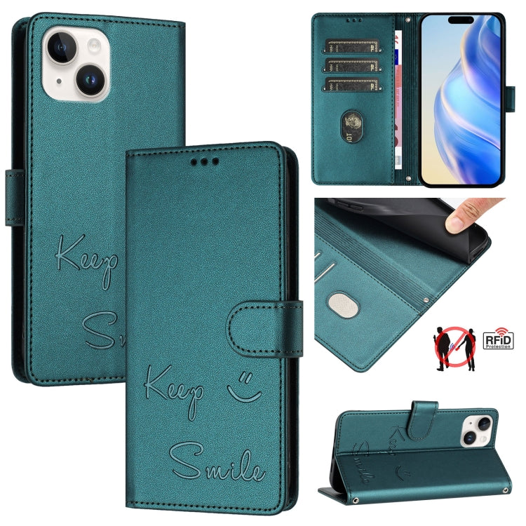 Smile Embossing RFID Leather Phone Case, Series 4