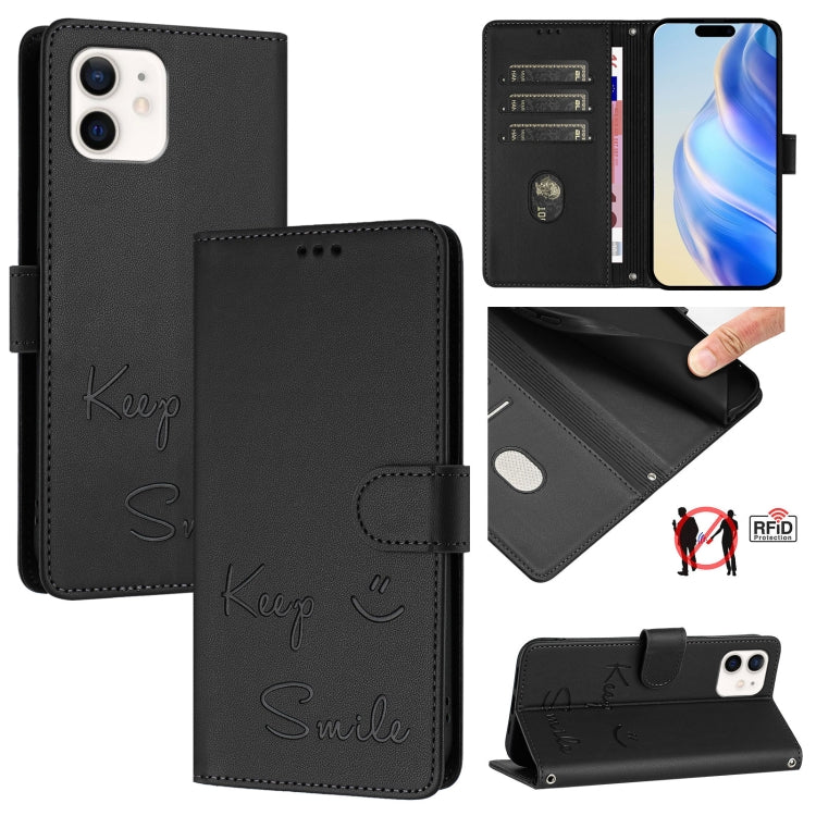 Smile Embossing RFID Leather Phone Case, Series 5