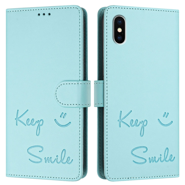 Smile Embossing RFID Leather Phone Case, Series 3