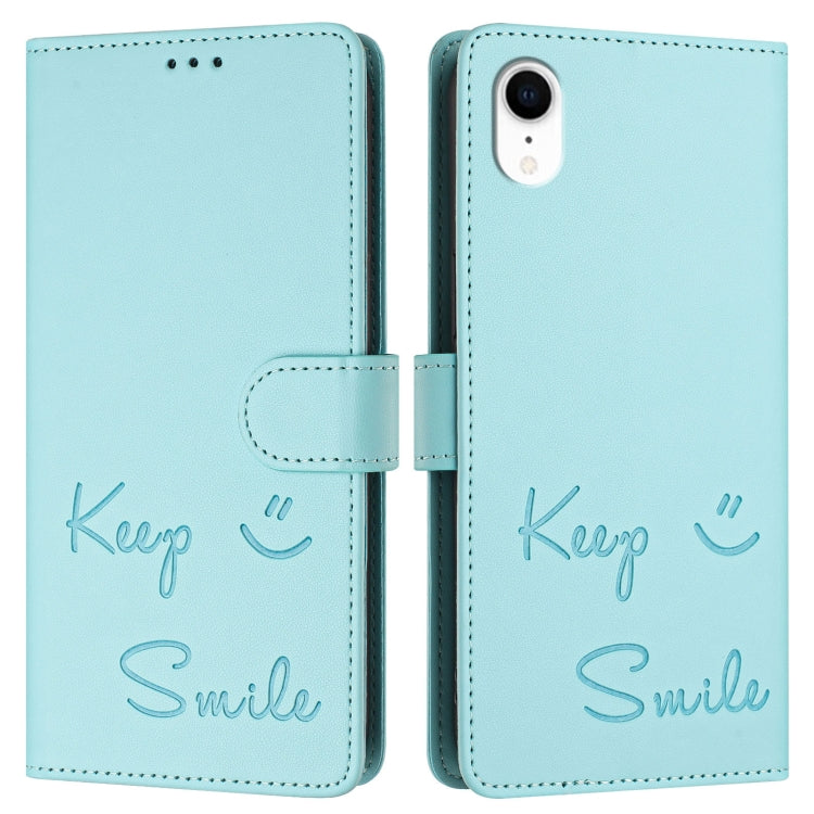 Smile Embossing RFID Leather Phone Case, For iPhone XR, For iPhone XS Max, For iPhone 8 Plus / 7 Plus