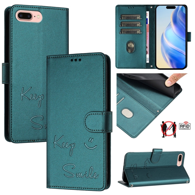 Smile Embossing RFID Leather Phone Case, Series 1