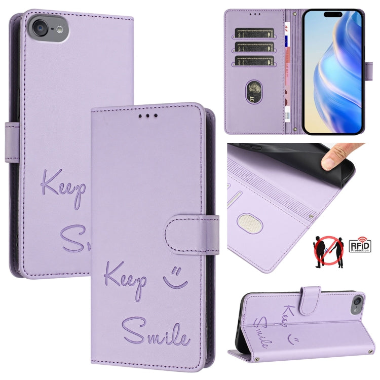 Smile Embossing RFID Leather Phone Case, Series 4