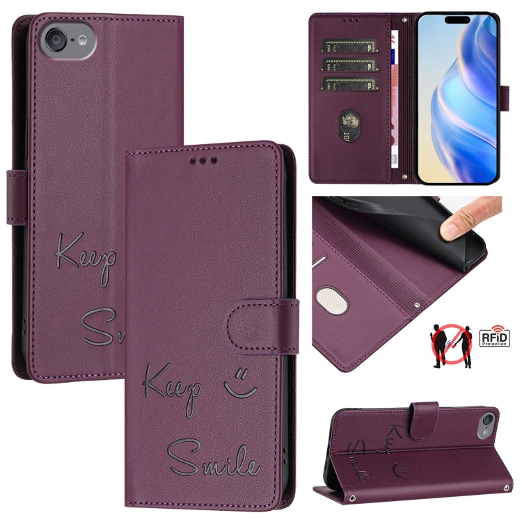 Smile Embossing RFID Leather Phone Case, Series 4