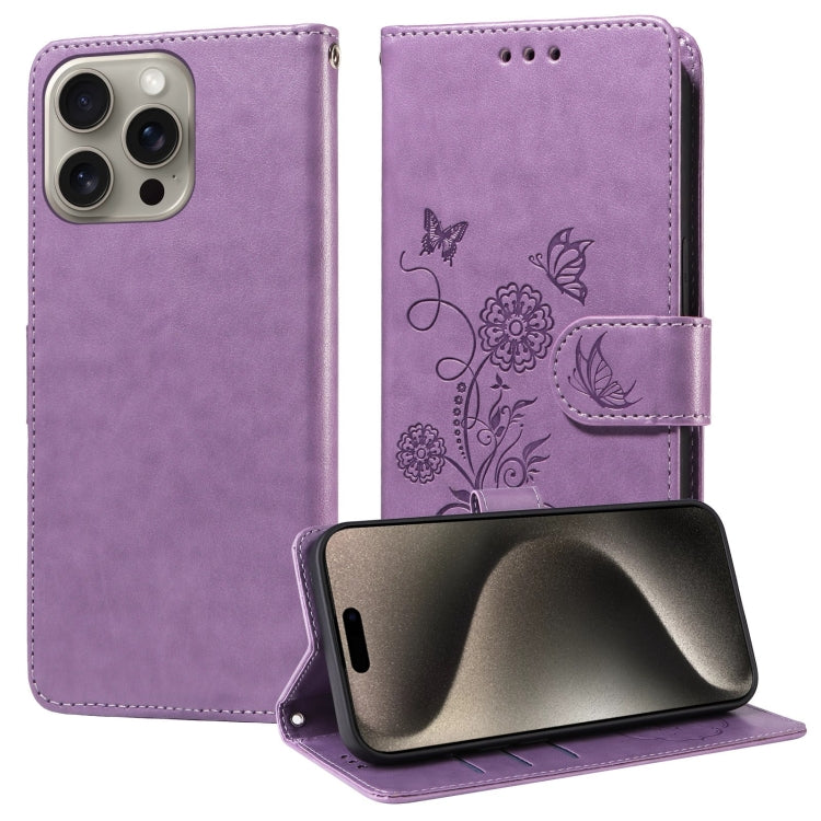 Embossed Butterfly Flowers Leather Phone Case, Series 2