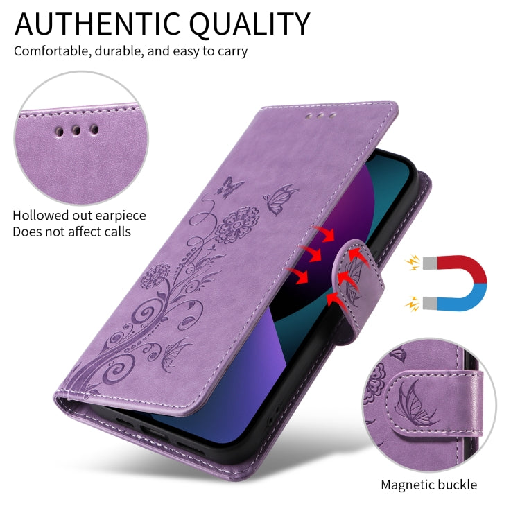 Embossed Butterfly Flowers Leather Phone Case, For iPhone 15 Plus, For iPhone 15, For iPhone 14 Plus, For iPhone 14 / 13, For iPhone 14 Pro, For iPhone 14 Pro Max