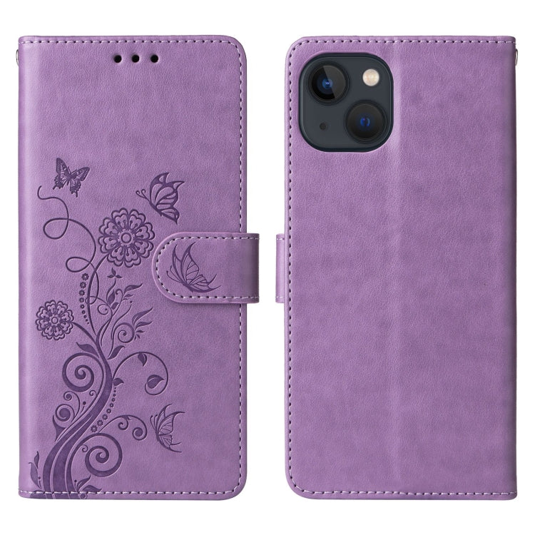 Embossed Butterfly Flowers Leather Phone Case, Series 5