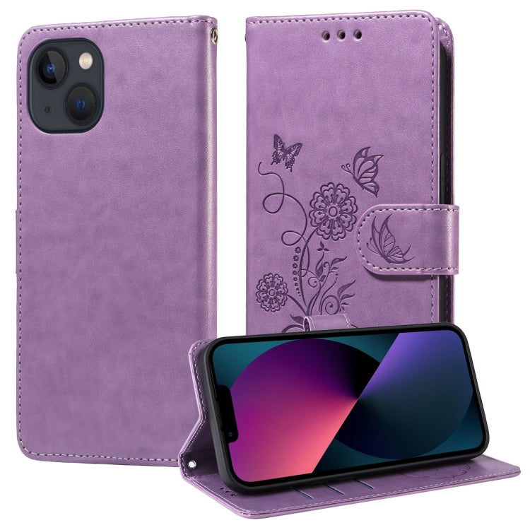 Embossed Butterfly Flowers Leather Phone Case, For iPhone 15 Plus, For iPhone 15, For iPhone 14 Plus, For iPhone 14 / 13, For iPhone 14 Pro, For iPhone 14 Pro Max