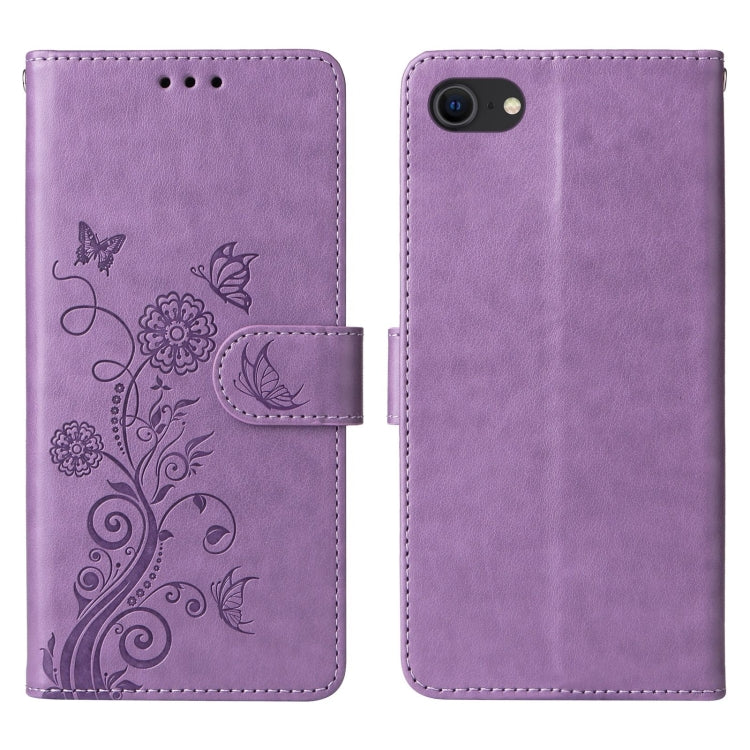 Embossed Butterfly Flowers Leather Phone Case, For iPhone 7 / 8 / SE 2022, For iPhone 13 Pro Max, For iPhone 13 Pro, For iPhone SE 2024, For iPhone 13 mini, For iPhone 12 / 12 Pro