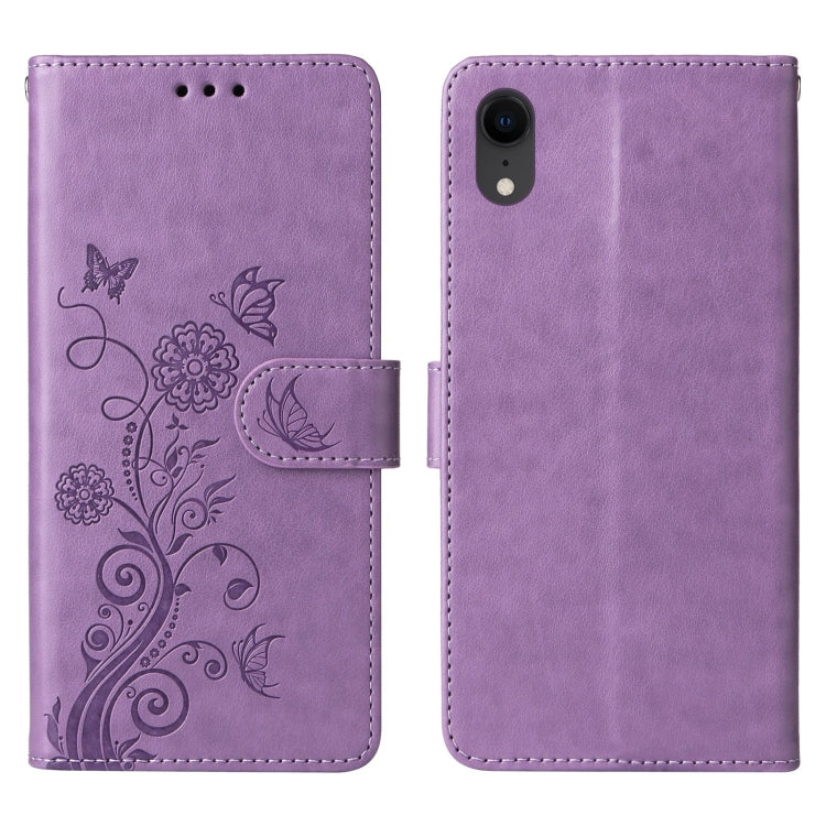 Embossed Butterfly Flowers Leather Phone Case, For iPhone XR, For iPhone XS Max