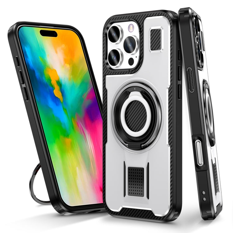 Ring Holder Carbon Fiber PC Hybrid TPU Phone Case, Series 6