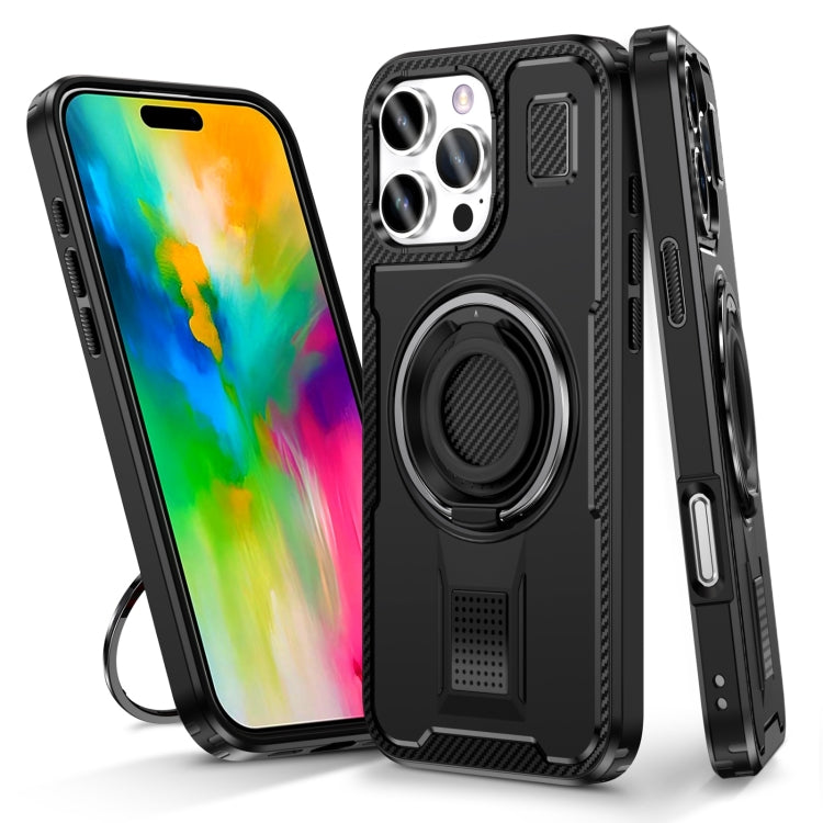 Ring Holder Carbon Fiber PC Hybrid TPU Phone Case, Series 6